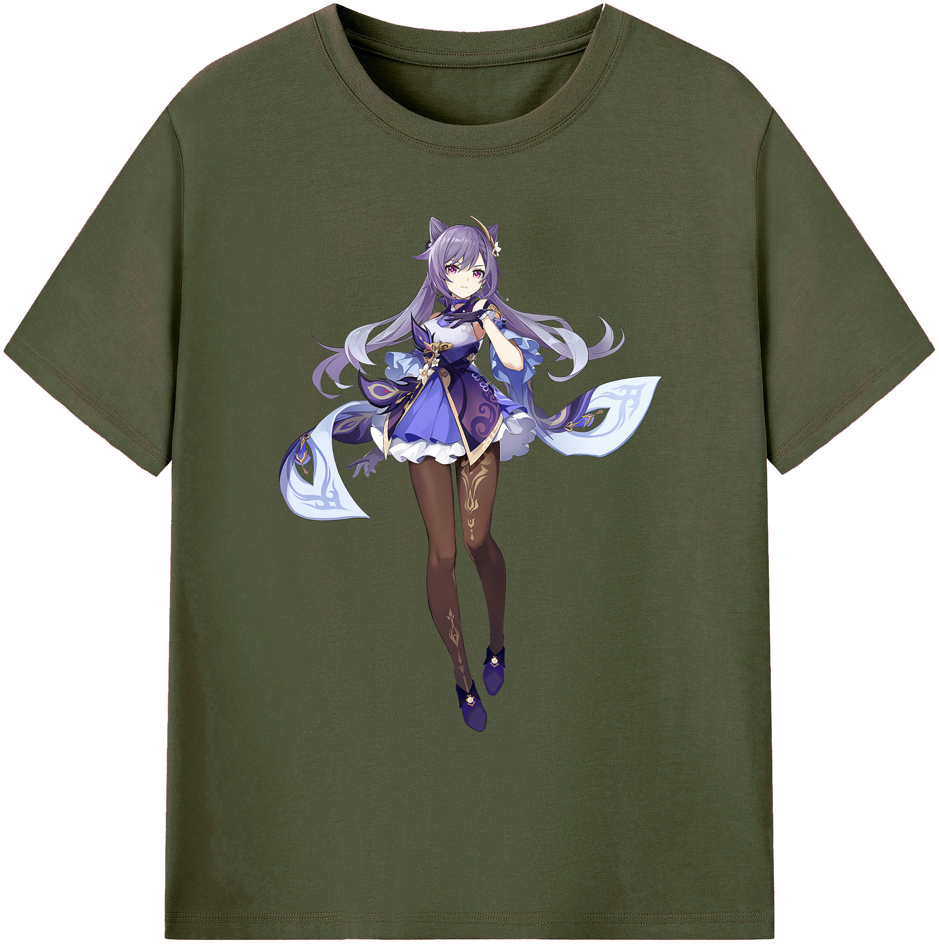 げんし神 刻晴 こくせい genshin Kokusei 綿100％ メンズ半袖Tシャツ｜肌触りやわらか＆通気性